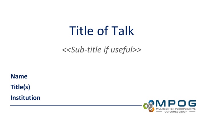 title of talk