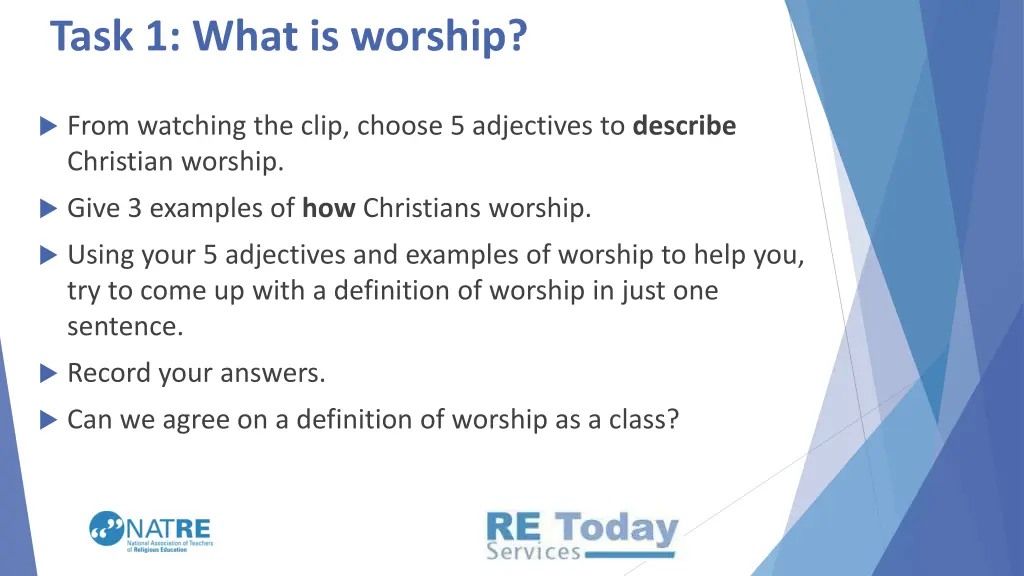 task 1 what is worship