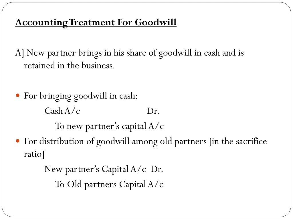 accounting treatment for goodwill