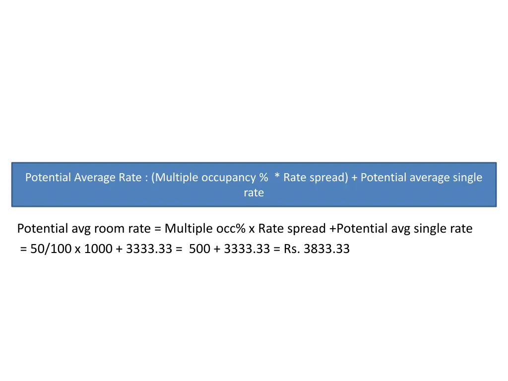 potential average rate multiple occupancy rate