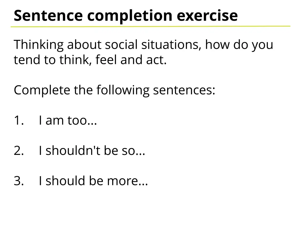 sentence completion exercise