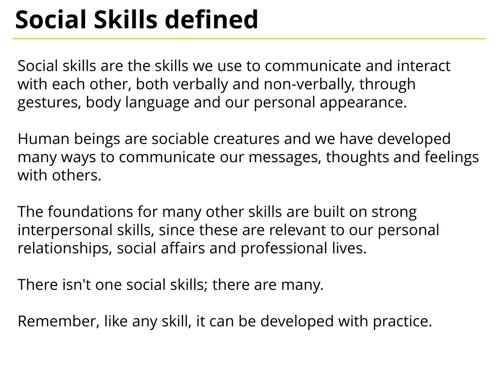 social skills defined