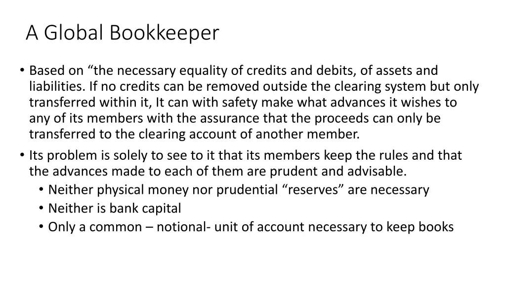 a global bookkeeper