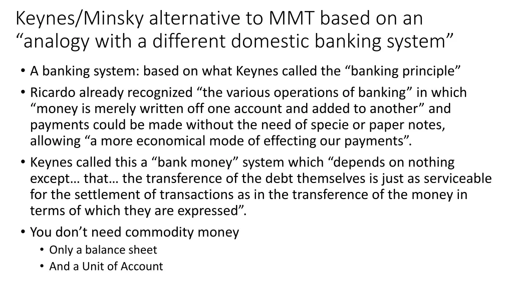 keynes minsky alternative to mmt based