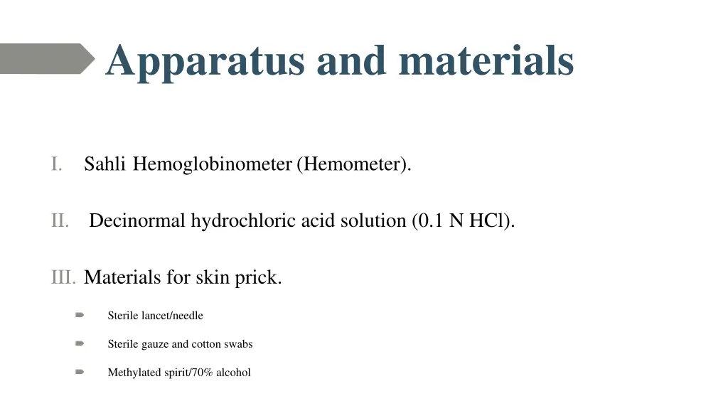 apparatus and materials