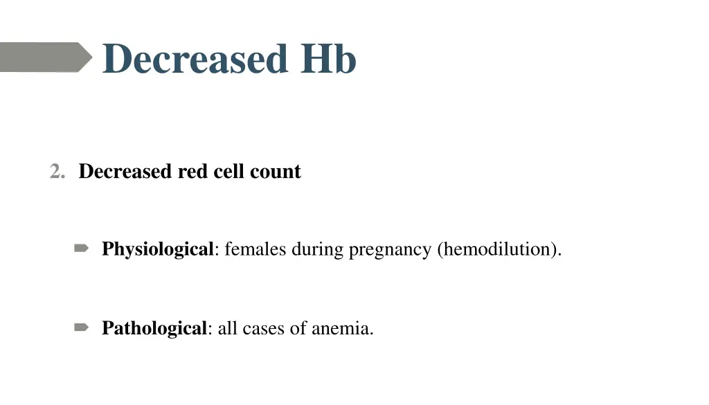 decreased hb 1