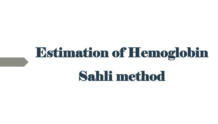 estimation of estimation of hemoglobin