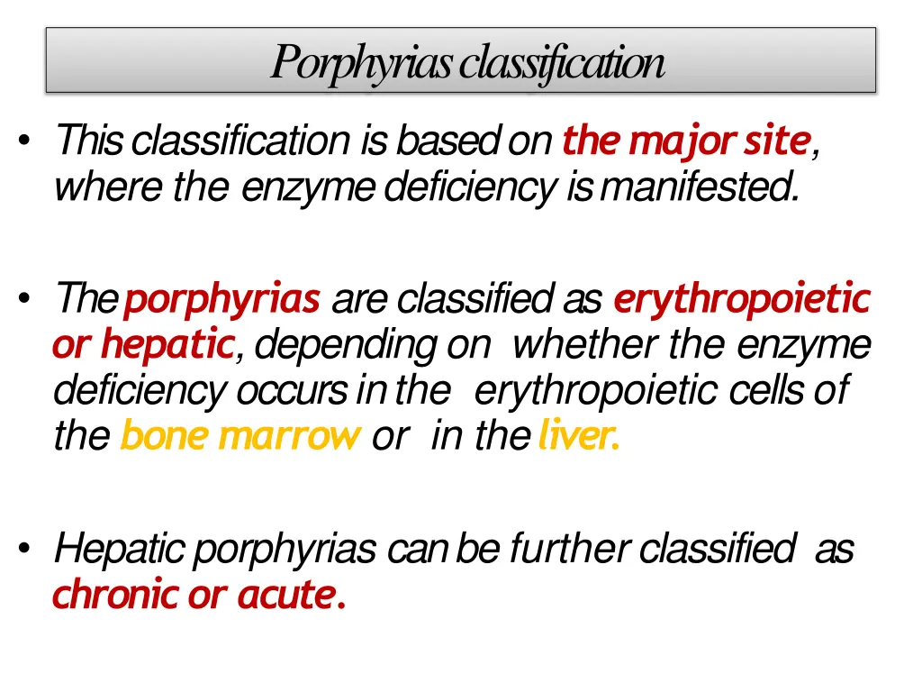 porphyriasclassification