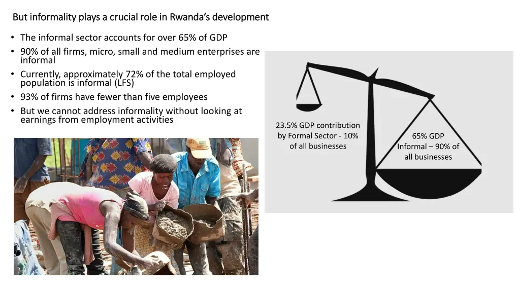 but informality plays a crucial role in rwanda