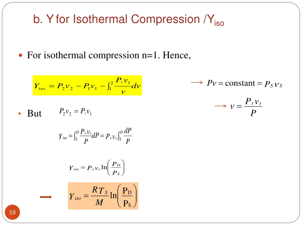 b y for isothermal compression y iso