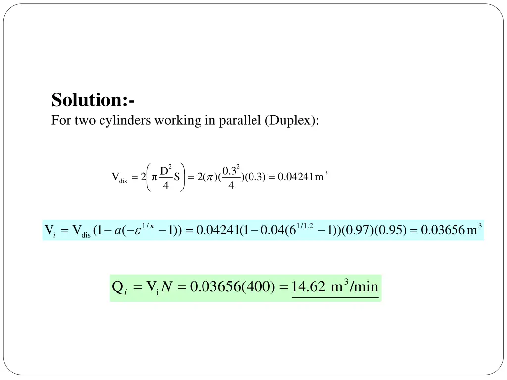 solution for two cylinders working in parallel