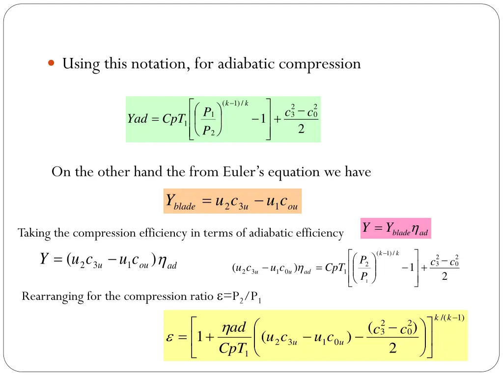 using this notation for adiabatic compression