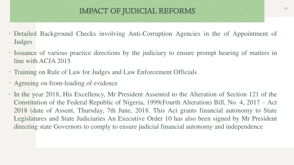 impact of judicial reforms impact of judicial