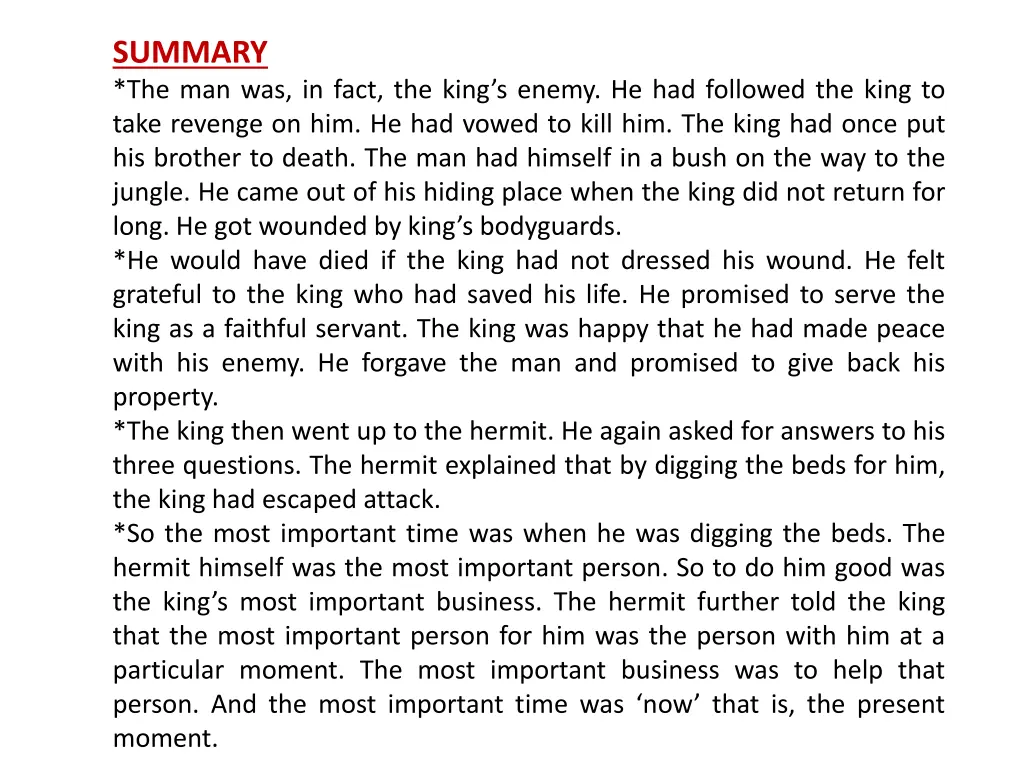 summary the man was in fact the king s enemy