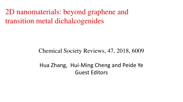 2d nanomaterials beyond graphene and transition