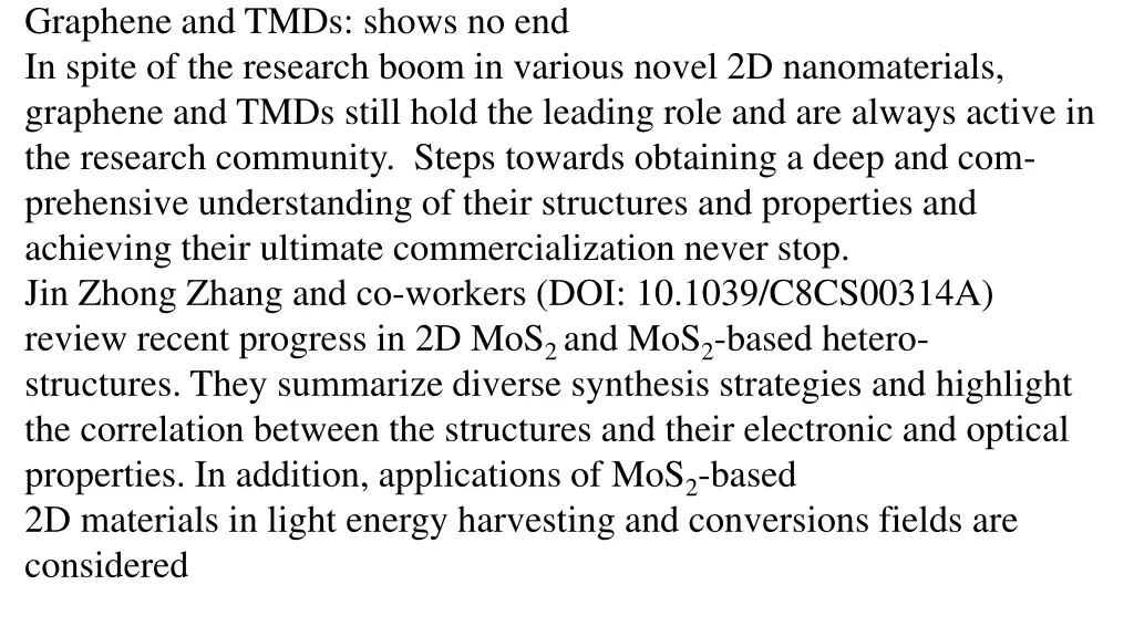 graphene and tmds shows no end in spite