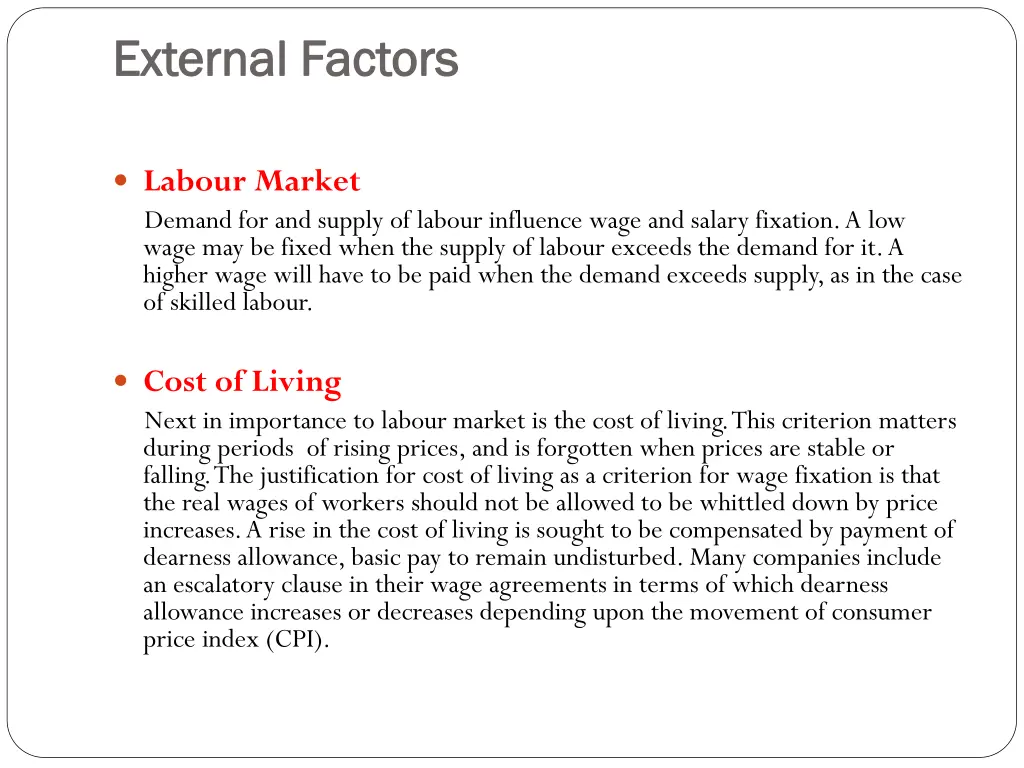 external factors external factors