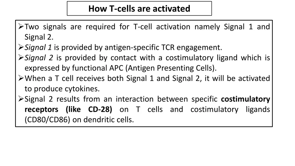 how t cells are activated