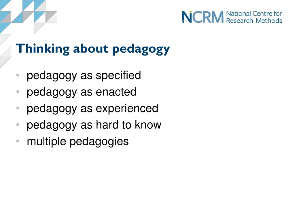 thinking about pedagogy