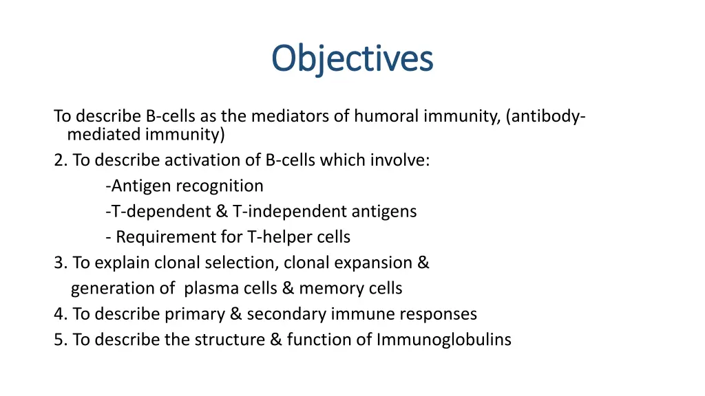 objectives objectives