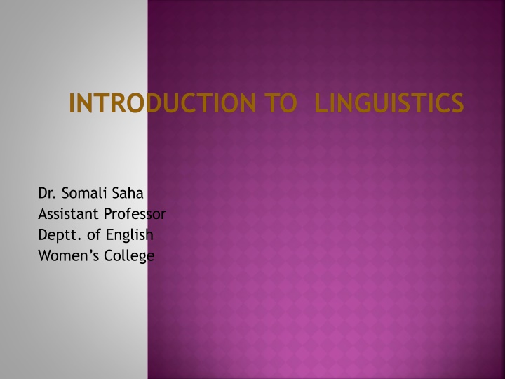 introduction to linguistics