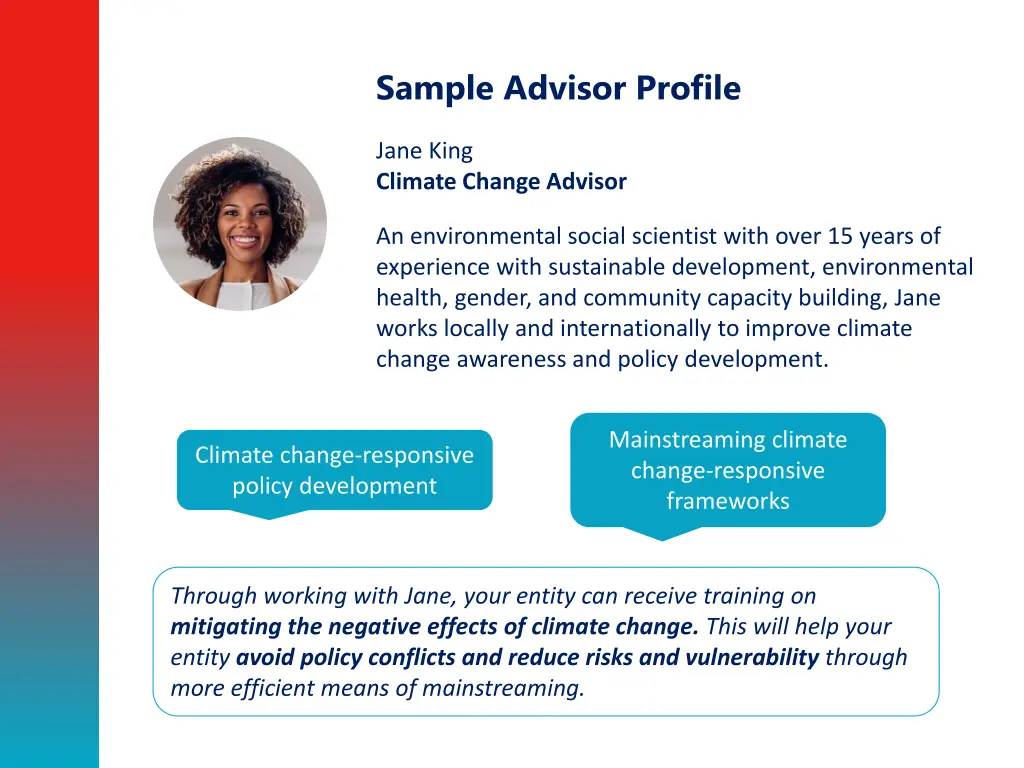 sample advisor profile