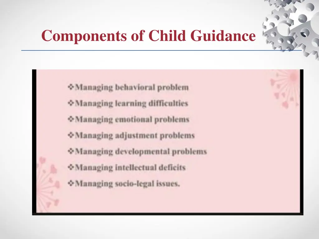 components of child guidance