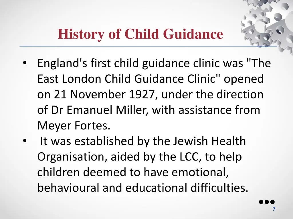 history of child guidance 1