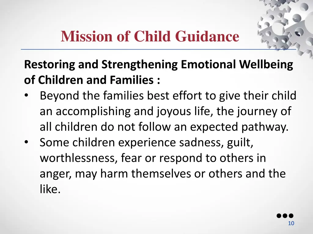 mission of child guidance