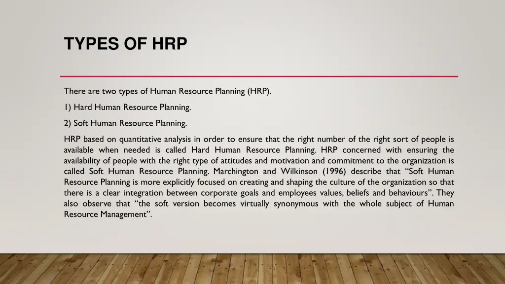 types of hrp