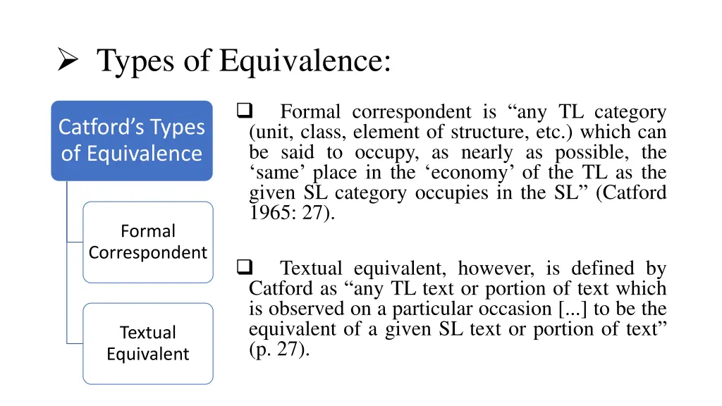 types of equivalence