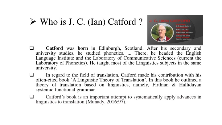 who is j c ian catford