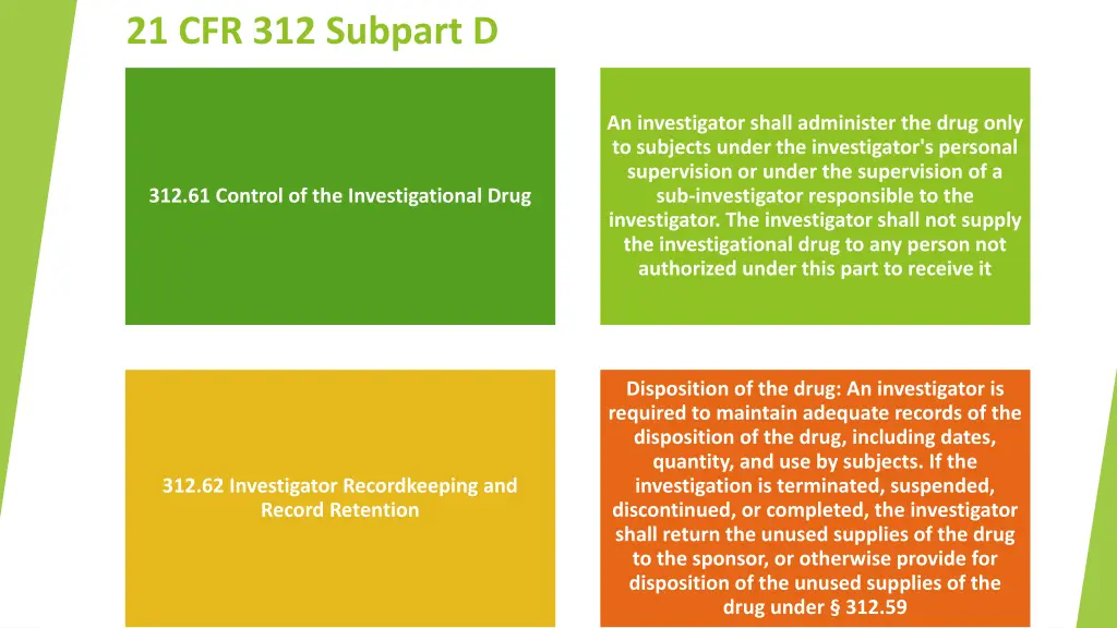 21 cfr 312 subpart d 1