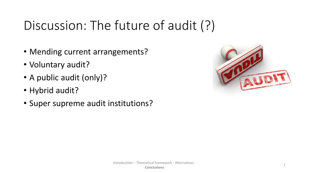 discussion the future of audit