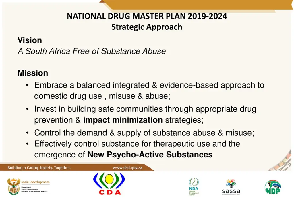 national drug master plan 2019 2024 strategic