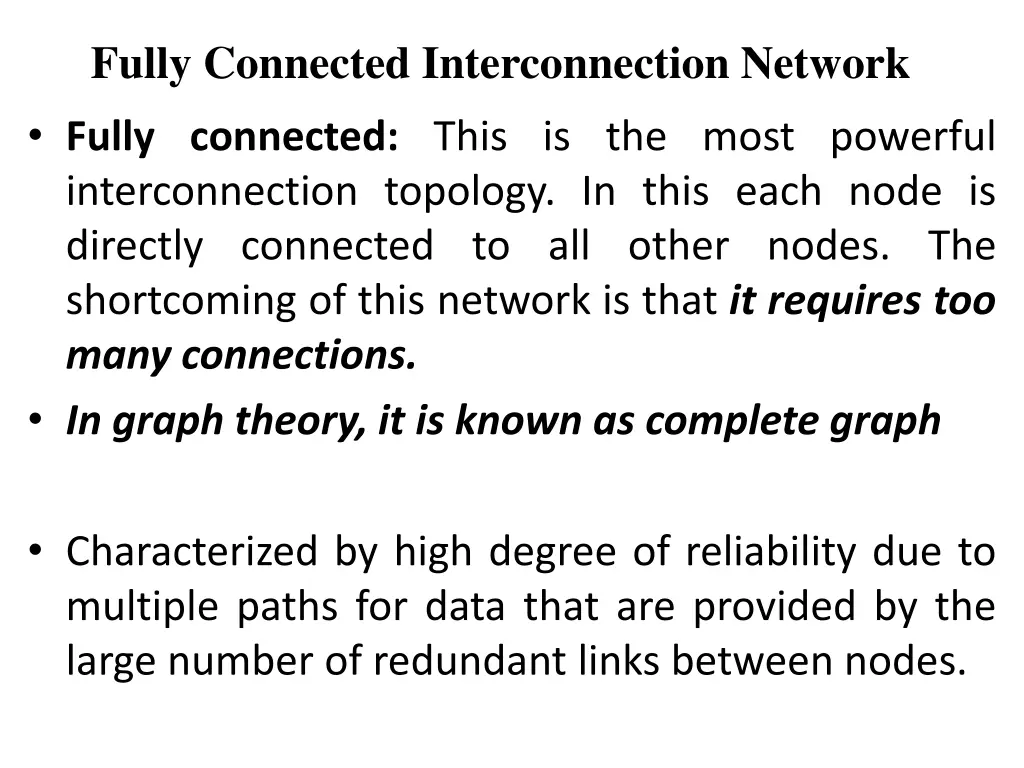 fully connected interconnection network fully