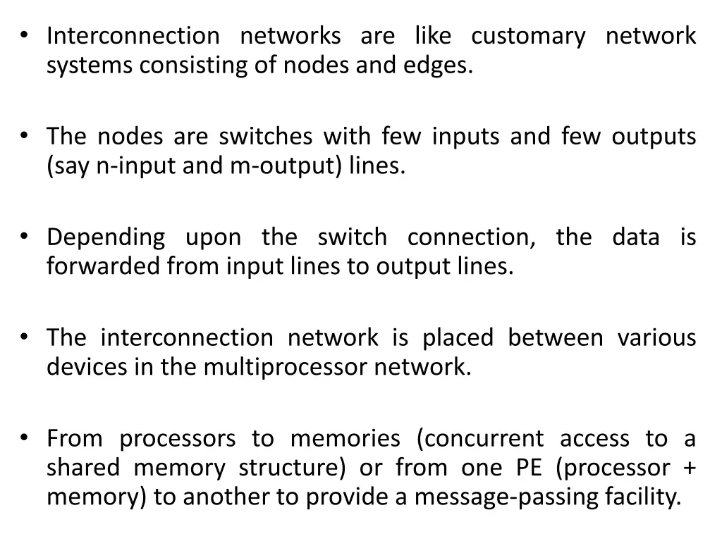 interconnection networks are like customary