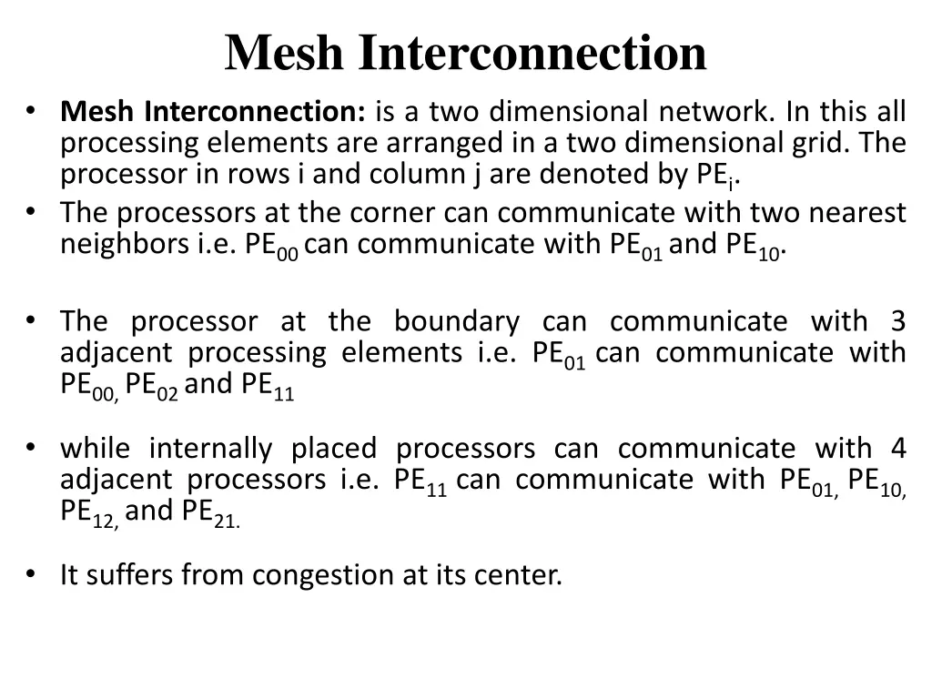 mesh interconnection mesh interconnection