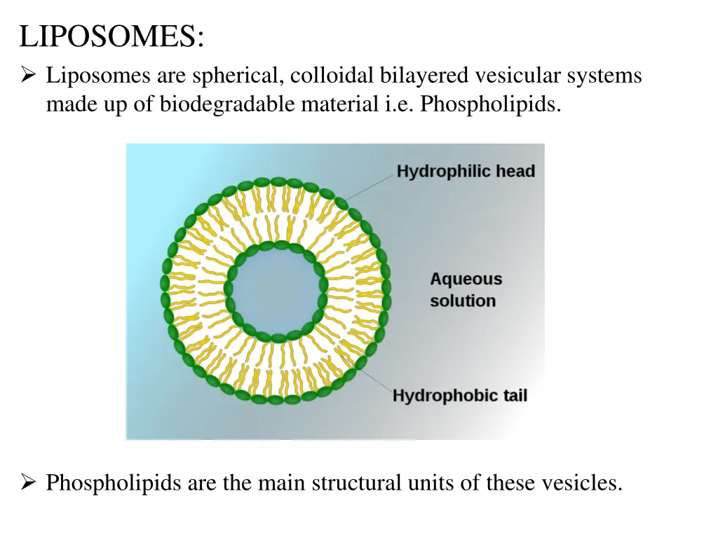 liposomes liposomes are spherical colloidal