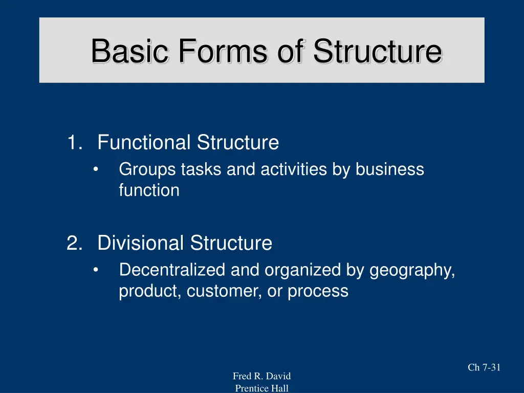 basic forms of structure