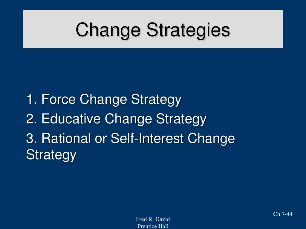 change strategies