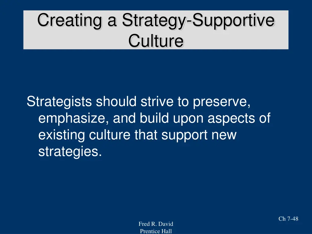 creating a strategy supportive culture