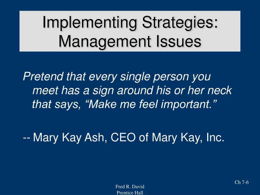 implementing strategies management issues