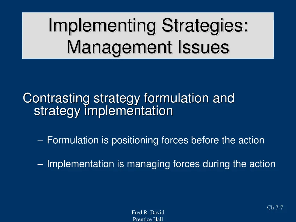 implementing strategies