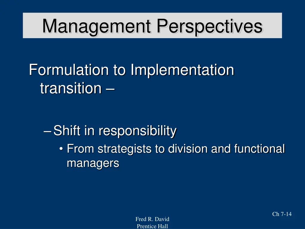 management perspectives