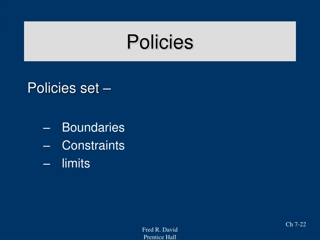 policies 1