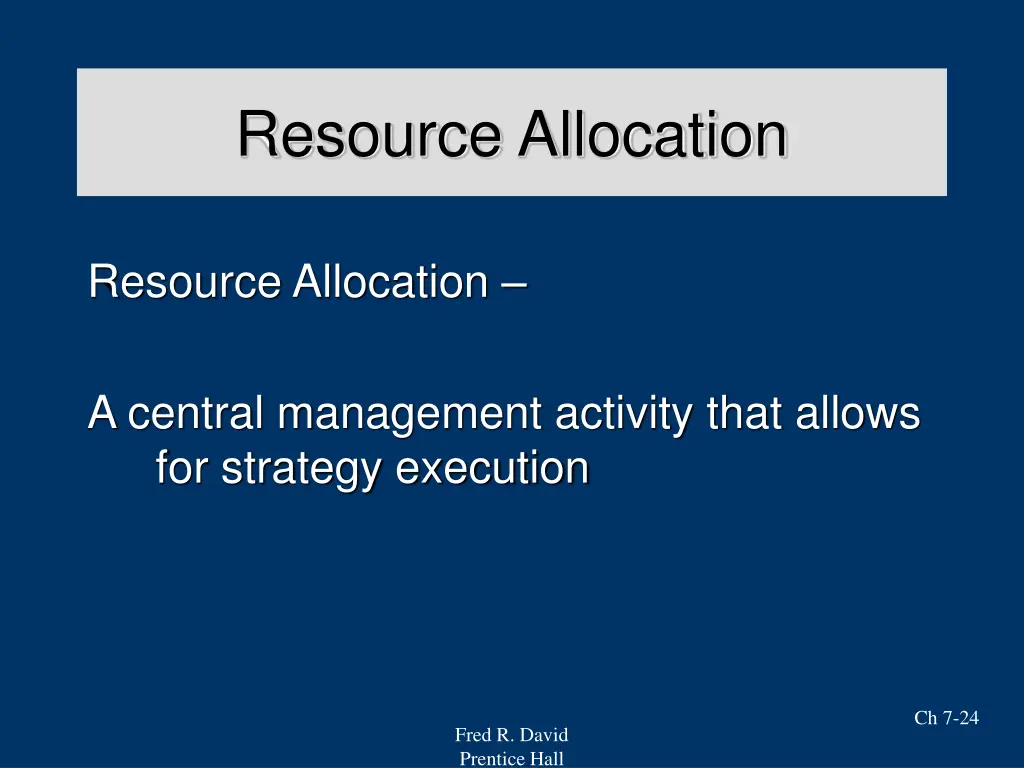 resource allocation