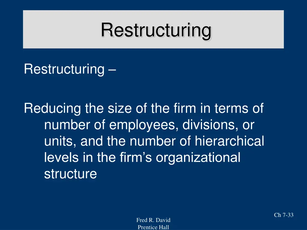 restructuring