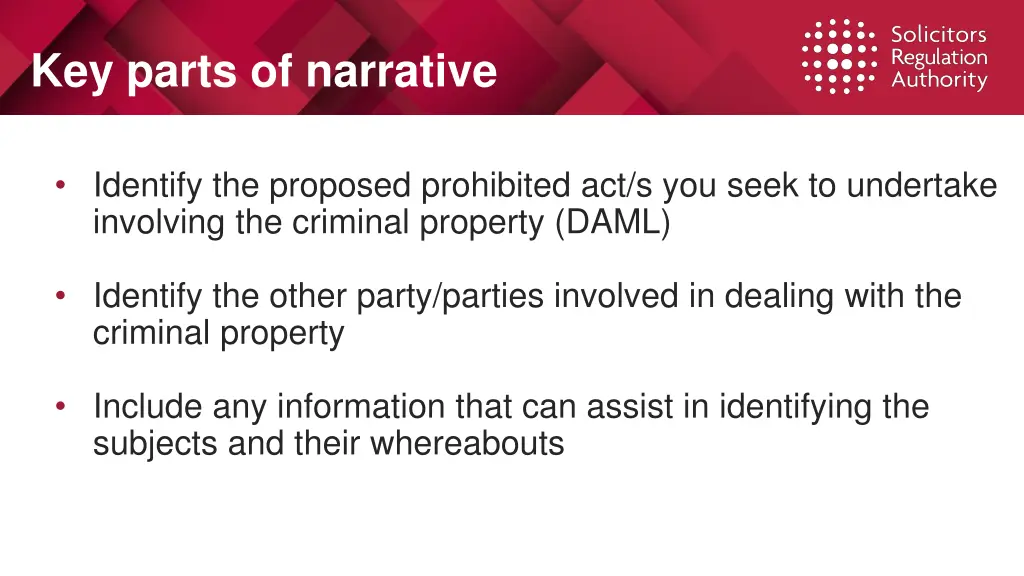 key parts of narrative 1