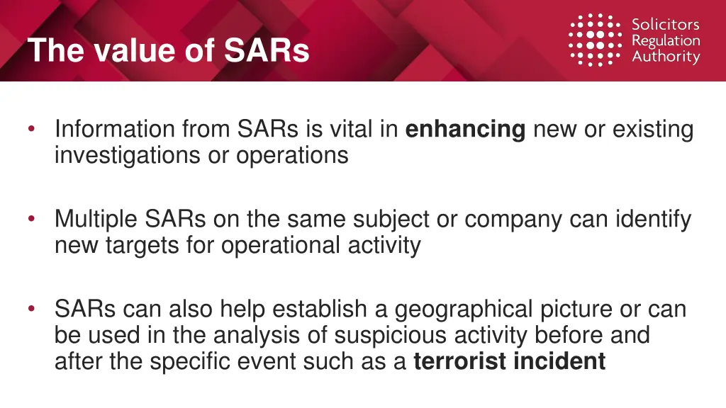 the value of sars 1